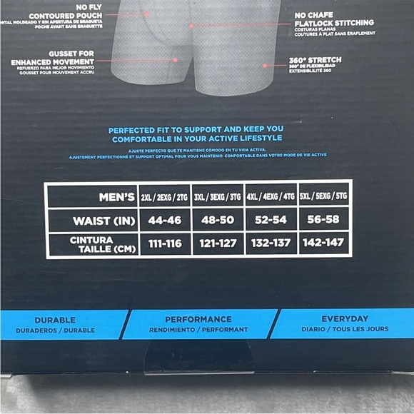 New Balance Boxer Briefs 4XL Plus Size Mens Performance Gray Blue Lightweight - Picture 7 of 7